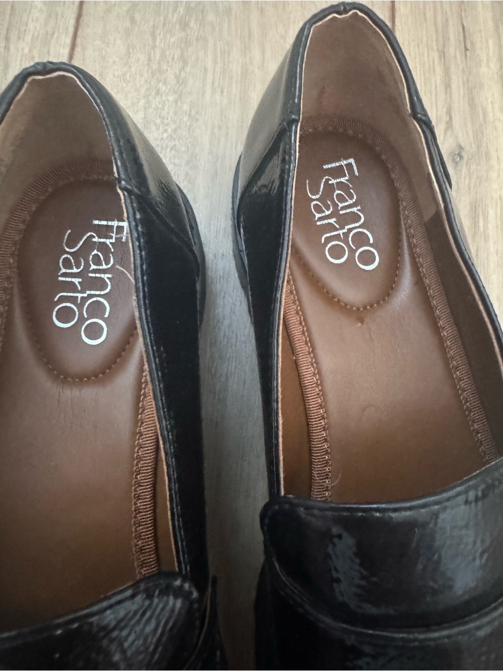 Franco Sarto Black Patent Leather Penny Loafers - Picture 6 of 7